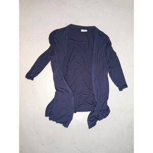 Zim & Zoe Plus Size 26/28 Navy Blue Open Front Lightweight Cardigan Draped